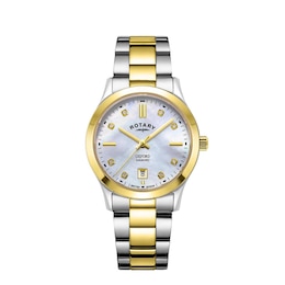 Rotary Ladies' MOP Dial Two Colour Stainless Steel Bracelet Watch