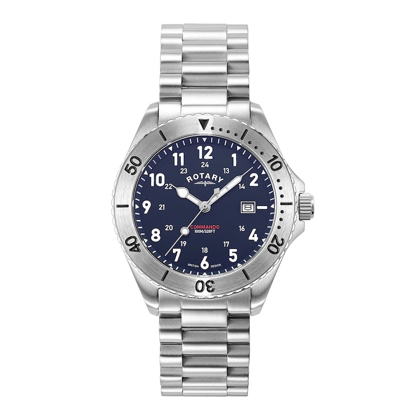 Main Image 2 of Rotary Men's Blue Dial Stainless Steel Bracelet Watch