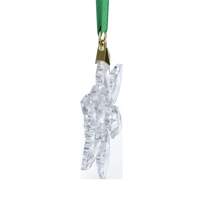 Main Image 4 of Swarovski Annual Edition Green Ribbon Little Snowflake Ornament 2024