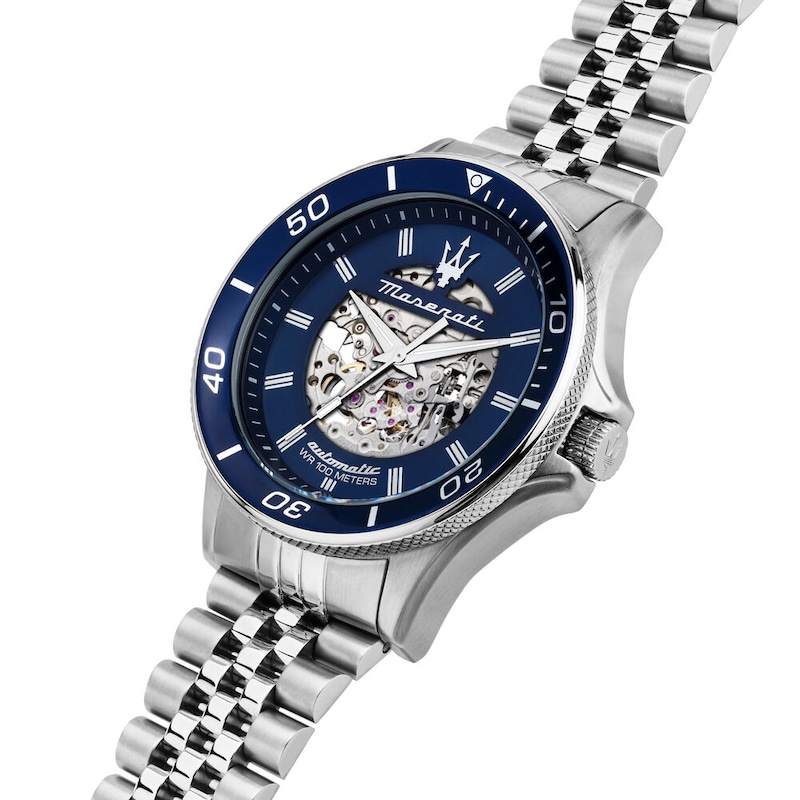 Main Image 4 of Maserati Men's Sfida Automatic Blue Dial Stainless Steel Bracelet Watch