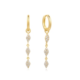Ania Haie Gold Tone Pavé Sparkle Drop Huggies