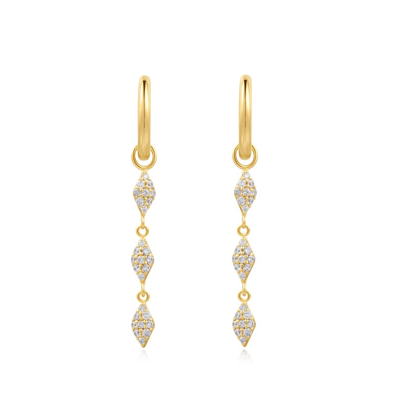 Main Image 2 of Ania Haie Gold Tone Pavé Sparkle Drop Huggies