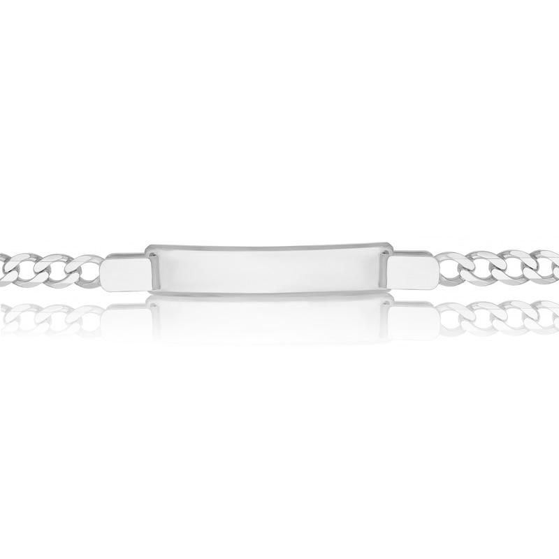 Main Image 2 of Children's Sterling Silver Flat Curb ID 7.25" Bracelet