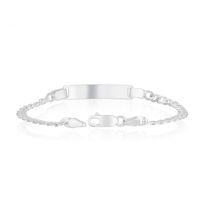 Main Image 3 of Children's Sterling Silver Flat Curb ID 7.25" Bracelet