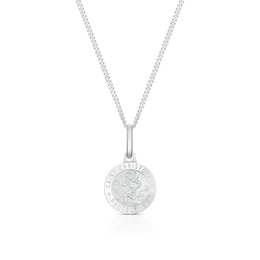 Children's Sterling Silver St Christopher Pendant 16" Necklace