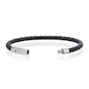 Thumbnail Image 3 of Children's Stainless Steel & Black Leather Woven Bracelet