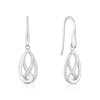 Thumbnail Image 1 of Sterling Silver Interlink Cubic Zirconia Hook Drop Earrings