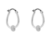 Thumbnail Image 1 of Sterling Silver Tubular Cubic Zirconia Doughnut Detail Hoop Earrings