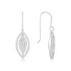 Thumbnail Image 1 of Sterling Silver Navette Cubic Zirconia Spinning Hook Earrings