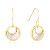 Thumbnail Image 1 of Sterling Silver Gold Plated Mother Of Pearl Moon Hook Drop Earrings