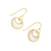 Thumbnail Image 2 of Sterling Silver Gold Plated Mother Of Pearl Moon Hook Drop Earrings