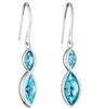 Thumbnail Image 1 of Sterling Silver Navette Aqua Bohemica Twist Drop Earrings