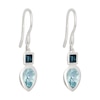Thumbnail Image 1 of Sterling Silver Two Tone Blue Topaz Drop Earrings