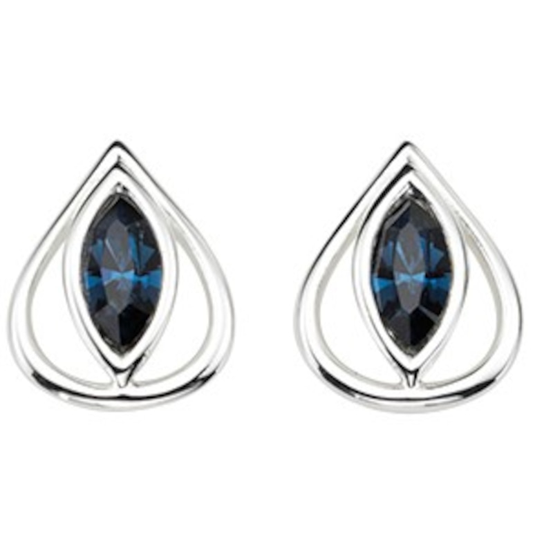 Main Image 1 of Sterling Silver Montana Teardrop Crystal Stud Earrings