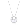 Thumbnail Image 1 of Sterling Silver Mother Of Pearl Moon & Cubic Zirconia Detail Pendant Necklace