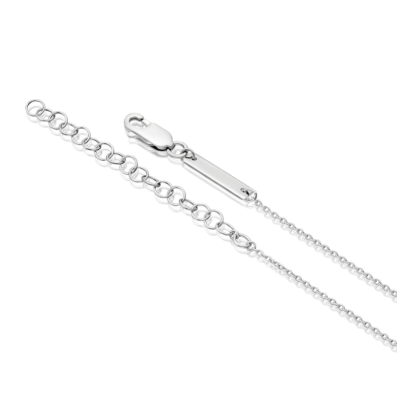Main Image 3 of Sterling Silver Mother Of Pearl Moon & Cubic Zirconia Detail Pendant Necklace
