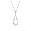 Thumbnail Image 1 of Sterling Silver & Rose Gold Tone Folded Twist Pendant Necklace