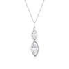 Thumbnail Image 1 of Sterling Silver Twist Navette Crystal Pendant Necklace