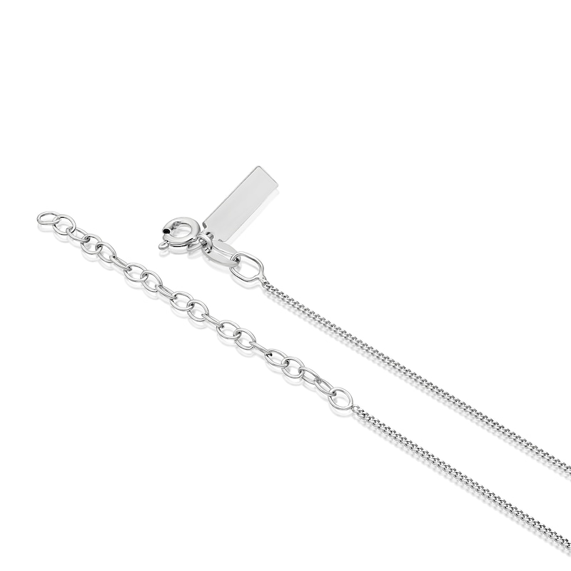 Main Image 3 of Sterling Silver Twist Navette Crystal Pendant Necklace