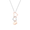 Thumbnail Image 1 of Sterling Silver & Rose Gold Tone Multi Heart Interlocking Drop Pendant Necklace