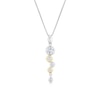 Thumbnail Image 1 of Sterling Silver & Gold Tone Round Bezel Set Cubic Zirconia Pendant Necklace