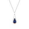 Thumbnail Image 1 of Sterling Silver & Rose Gold Plated Elongated Montana Crystal Pendant Necklace