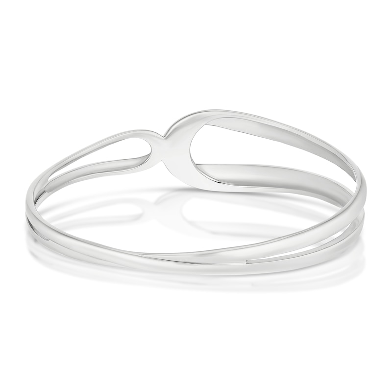 Main Image 3 of Sterling Silver & Rose Gold Tone Folded Twist Bangle