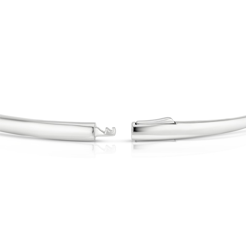 Main Image 3 of Sterling Silver Tubular Cubic Zirconia Hinged Bangle