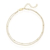 Thumbnail Image 1 of Sterling Silver Gold Tone Double Strand Ball Chain Anklet