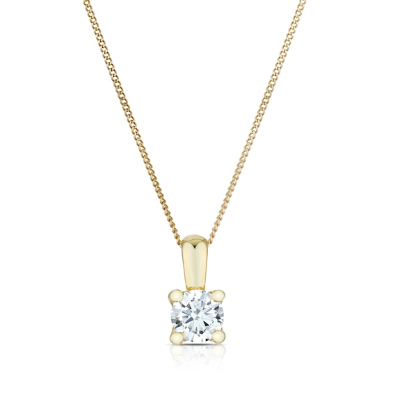 9ct Yellow Gold 0.30ct Lab Grown Diamond Pendant Necklace