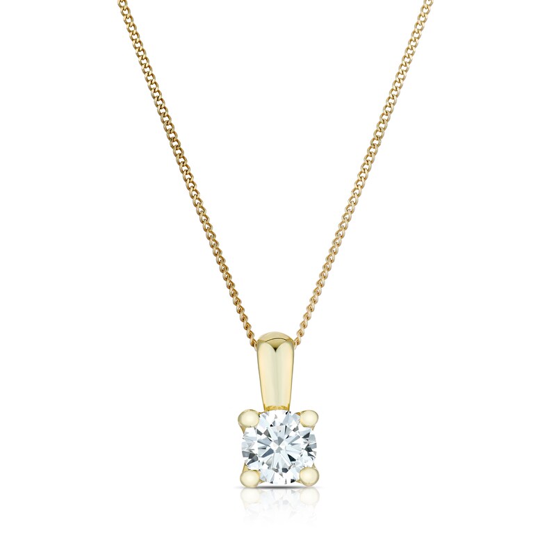 Main Image 1 of 9ct Yellow Gold 0.30ct Lab Grown Diamond Pendant Necklace