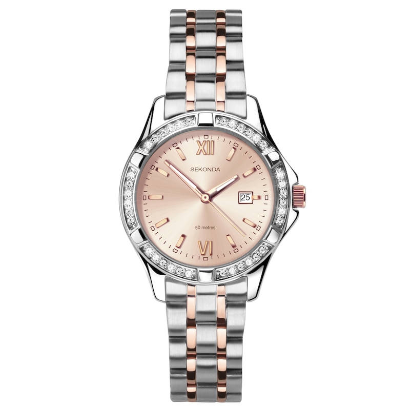 Main Image 1 of Sekonda Ladies' Two-Tone Crystal Rose Bracelet Watch