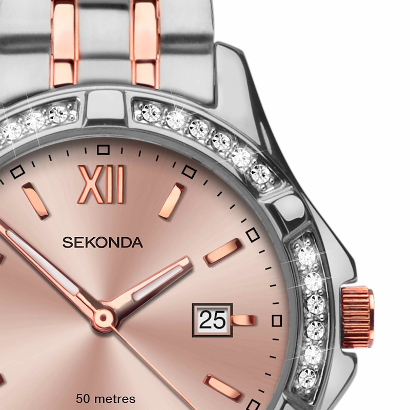 Main Image 4 of Sekonda Crystal Rose Women's Two Tone Bracelet Watch