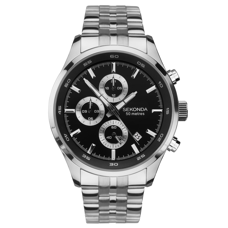 Sekonda Men's Dual-Time Stainless Steel Bracelet Watch
