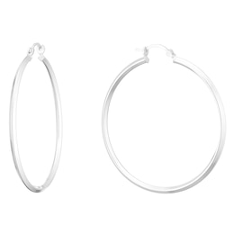 Sterling Silver 45mm Hoop Earrings