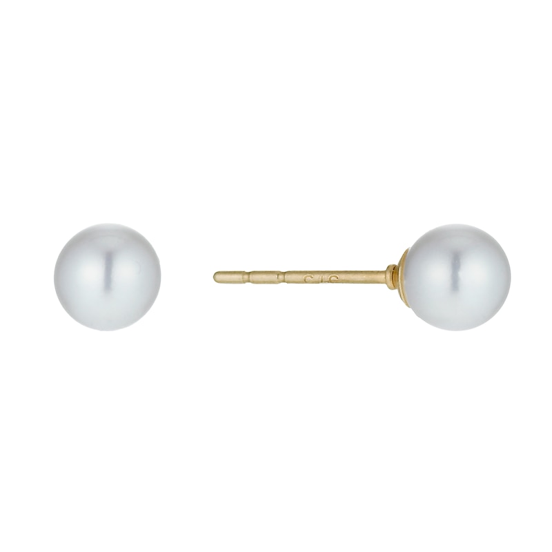 Main Image 1 of 9ct Yellow Gold Cultured Freshwater Pearl 5mm Stud Earrings