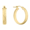 Thumbnail Image 0 of 9ct Yellow Gold Striped 14mm Hoop Earrings