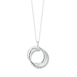 Sterling Silver Cubic Zirconia Triple Ring Pendant