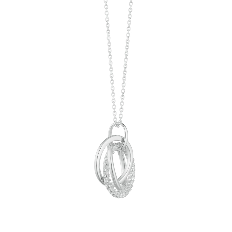 Main Image 2 of Sterling Silver Cubic Zirconia Triple Ring Pendant