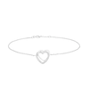 Sterling Silver Cubic Zirconia Double Heart Bracelet