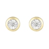 Thumbnail Image 1 of 9ct Yellow Gold Illusion Set Diamond Rub Over Stud Earrings