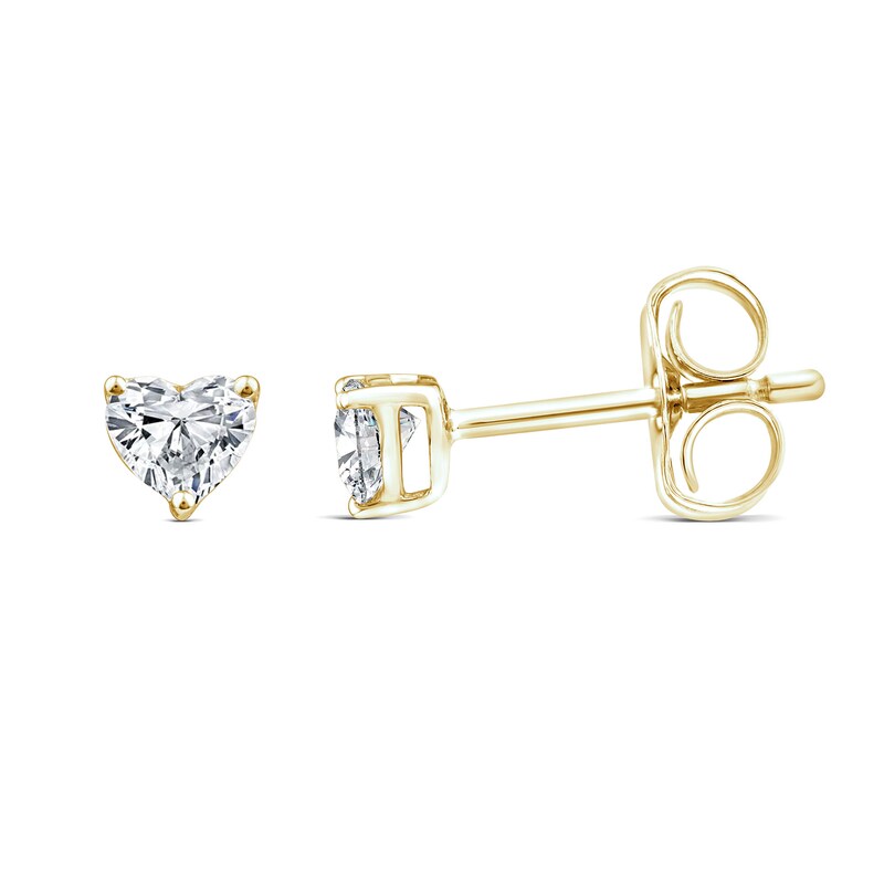 Main Image 1 of 9ct Yellow Gold 0.30ct Lab Grown Diamond Heart Earrings