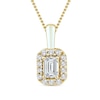 Thumbnail Image 1 of 9ct Yellow Gold 0.30ct Lab Grown Diamond Emerald Pendant Necklace