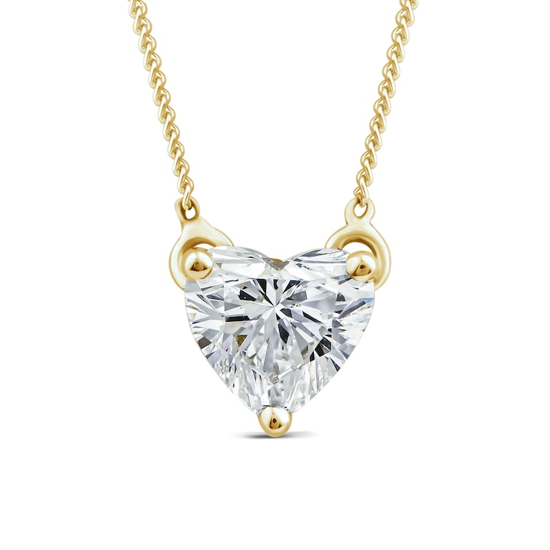 Main Image 1 of 9ct Yellow Gold 0.30ct Lab Grown Diamond Heart Pendant