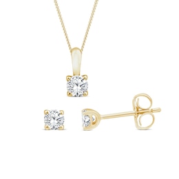 9ct Yellow Gold 0.30ct Lab Grown Diamond Earring & Pendant Set
