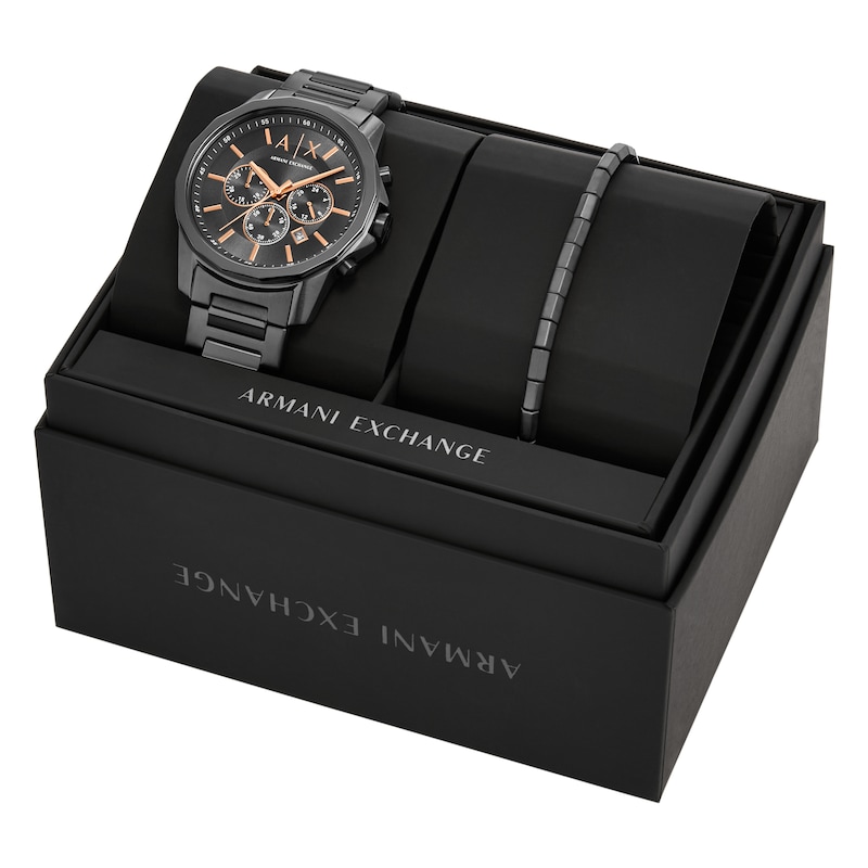Main Image 5 of Armani Exchange Gunmetal Grey Stainless Steel Watch & Bracelet Set