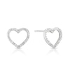 Thumbnail Image 1 of 9ct White Gold Diamond Heart Stud Earrings