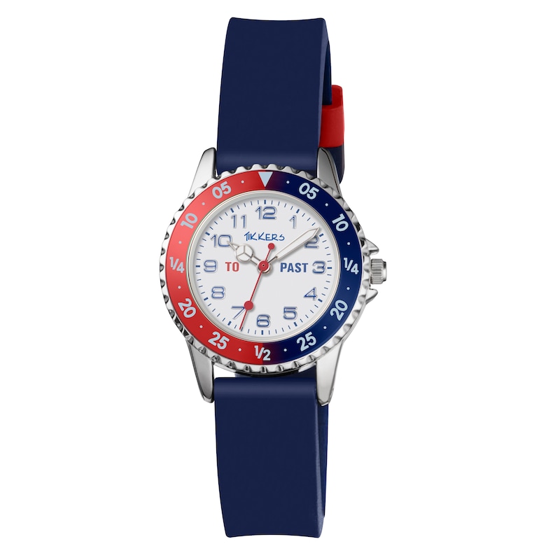 Main Image 1 of Blue Silicone Strap Time Teacher Watch