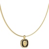 Thumbnail Image 1 of Guess Men's Lion Head Black Agate Charm Leather Necklace