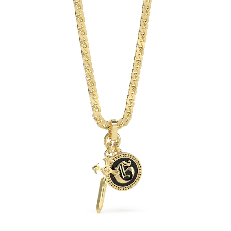Main Image 1 of Guess Men's Dagger & G Charm Pendant Long Chain Necklace